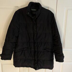 Harve Benard Black Down Feather Puffer Coat Jacket - Size L